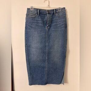 Sam Edelman Maribelle Medium Blue Denim Straight Skirt